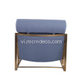 Modern Milo Baughman Brushed thép không gỉ Lounge Chair